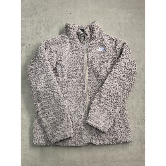North Face Jacket Girls Large 14/16 Gray Sherpa Fleece Full Zip Soft Plush Warm - Picture 1 of 8